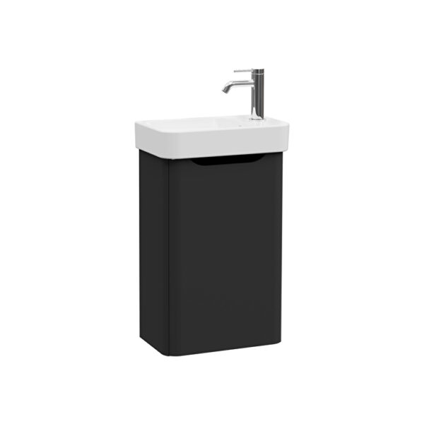 VitrA Integra Round Lavabo Dolabı, 45 cm, Bir Kapaklı, Dar, Mat Grafit, Sağ