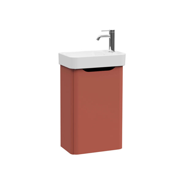 VitrA Integra Round Lavabo Dolabı, 45 cm, Bir Kapaklı, Dar, Mat Kırmızı, Sağ