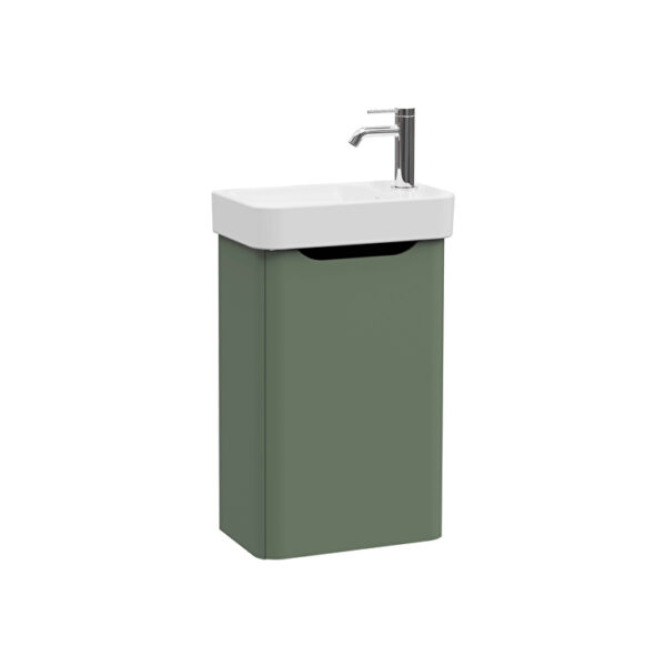 VitrA Integra Round Lavabo Dolabı, 45 cm, Bir Kapaklı, Dar, Mat Yeşil, Sağ