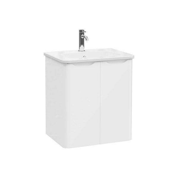 VitrA Integra Round Lavabo Dolabı, 60 cm, İki Kapaklı, Parlak Beyaz