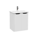 VitrA Integra Round Lavabo Dolabı, 60 cm, İki Kapaklı, Mat Açık Gri