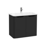 VitrA Integra Round Lavabo Dolabı, 80 cm, İki Kapaklı, Mat Grafit