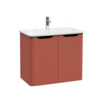 VitrA Integra Round Lavabo Dolabı, 80 cm, İki Kapaklı, Mat Kırmızı