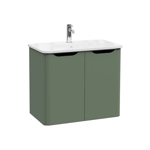 VitrA Integra Round Lavabo Dolabı, 80 cm, İki Kapaklı, Mat Yeşil