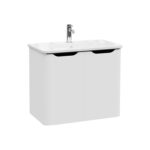 VitrA Integra Round Lavabo Dolabı, 80 cm, İki Kapaklı, Mat Açık Gri