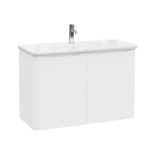 VitrA Integra Round Lavabo Dolabı, 100 cm, İki Kapaklı, Mat Beyaz