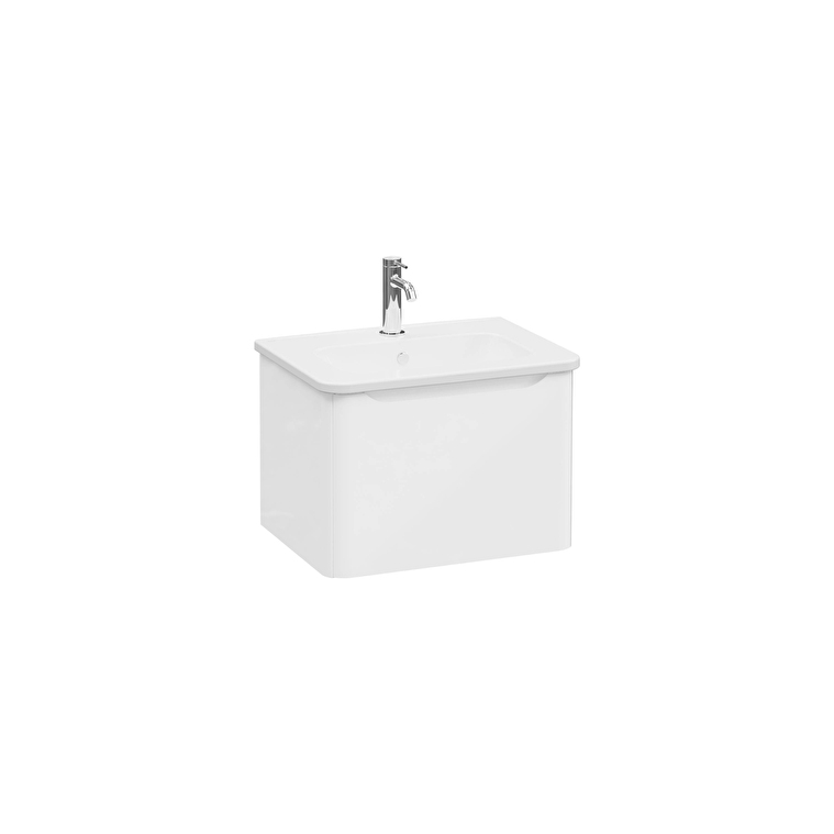 69897-1.jpg VitrA Integra Round Lavabo Dolabı, 60 cm, Bir Çekmeceli, Parlak Beyaz - Görsel 1