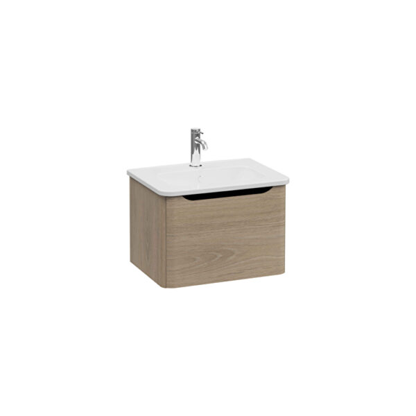 VitrA Integra Round Lavabo Dolabı, 60 cm, Bir Çekmeceli, Altın Meşe