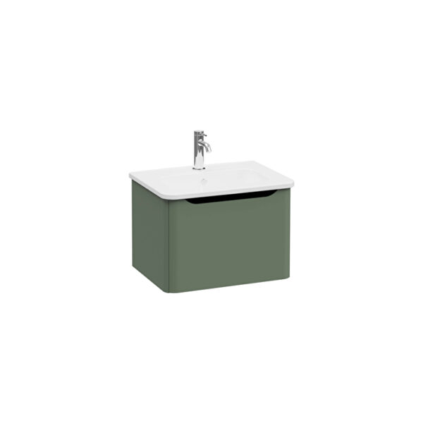 VitrA Integra Round Lavabo Dolabı, 60 cm, Bir Çekmeceli, Mat Yeşil