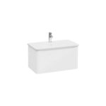 VitrA Integra Round Lavabo Dolabı, 80 cm, Bir Çekmeceli, Parlak Beyaz