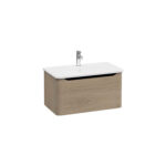 VitrA Integra Round Lavabo Dolabı, 80 cm, Bir Çekmeceli, Altın Meşe