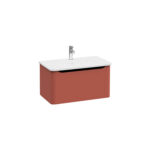 VitrA Integra Round Lavabo Dolabı, 80 cm, Bir Çekmeceli, Mat Kırmızı