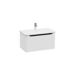 VitrA Integra Round Lavabo Dolabı, 80 cm, Bir Çekmeceli, Mat Açık Gri