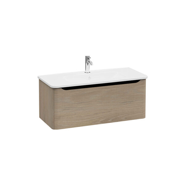 VitrA Integra Round Lavabo Dolabı, 100 cm, Bir Çekmeceli, Altın Meşe