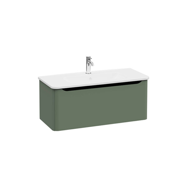 VitrA Integra Round Lavabo Dolabı, 100 cm, Bir Çekmeceli, Mat Yeşil