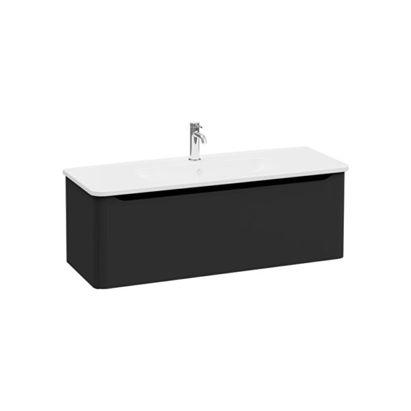 VitrA Integra Round Lavabo Dolabı, 120 cm, Bir Çekmeceli, Mat Grafit