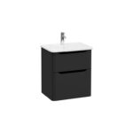 VitrA Integra Round Lavabo Dolabı, 60 cm, İki Çekmeceli , Mat Grafit