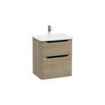 VitrA Integra Round Lavabo Dolabı, 60 cm, İki Çekmeceli , Altın Meşe