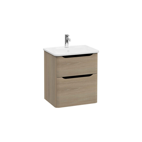 VitrA Integra Round Lavabo Dolabı, 60 cm, İki Çekmeceli , Altın Meşe