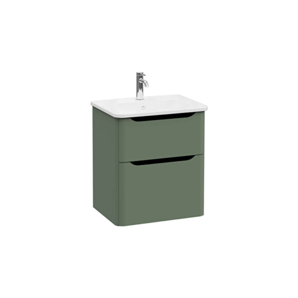 VitrA Integra Round Lavabo Dolabı, 60 cm, İki Çekmeceli , Mat Yeşil