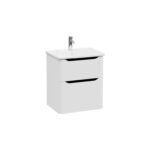 VitrA Integra Round Lavabo Dolabı, 60 cm, İki Çekmeceli , Mat Açık Gri