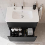 VitrA Integra Round Lavabo Dolabı, 80 cm, İki Çekmeceli , Mat Grafit - Görsel 4