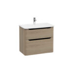 VitrA Integra Round Lavabo Dolabı, 80 cm, İki Çekmeceli , Altın Meşe