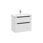 VitrA Integra Round Lavabo Dolabı, 80 cm, İki Çekmeceli , Mat Açık Gri