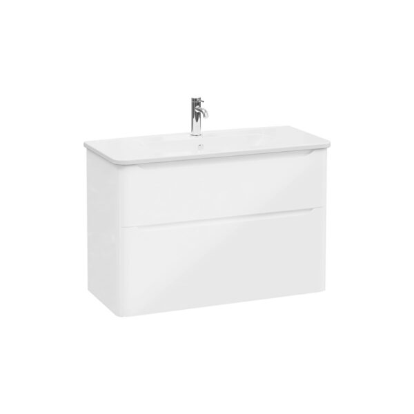 VitrA Integra Round Lavabo Dolabı, 100 cm, İki Çekmeceli , Parlak Beyaz