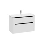 VitrA Integra Round Lavabo Dolabı, 100 cm, İki Çekmeceli , Mat Açık Gri