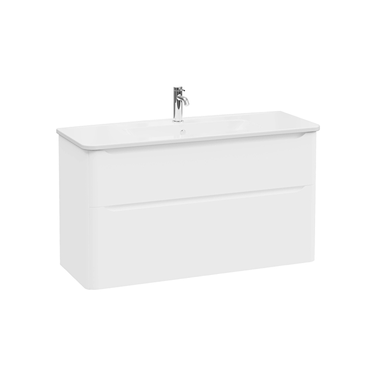 69997-1.jpg VitrA Integra Round Lavabo Dolabı, 120 cm, İki Çekmeceli , Mat Beyaz - Görsel 1