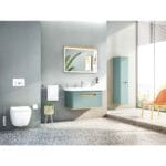 VitrA Sento Lavabo Dolabı, 100 cm, Bir Çekmeceli, Aydınlatmalı, Mat Fiyord Yeşili - Görsel 5