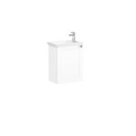 VitrA Root Classic Lavabo Dolabı, 45 cm, Bir Kapaklı, Dar, Köşeli Lavabo, Mat Beyaz, Sol - Görsel 3