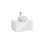VitrA Integra Round Lavabo Dolabı, 80 cm, Bir Çekmeceli, Çanak Lavabo Uyumlu, Parlak Beyaz, Lavabosuz