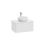 VitrA Integra Round Lavabo Dolabı, 80 cm, Bir Çekmeceli, Çanak Lavabo Uyumlu, Mat Beyaz, Lavabosuz