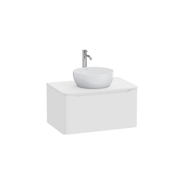 VitrA Integra Round Lavabo Dolabı, 80 cm, Bir Çekmeceli, Çanak Lavabo Uyumlu, Mat Beyaz, Lavabosuz