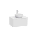 VitrA Integra Round Lavabo Dolabı, 80 cm, Bir Çekmeceli, Çanak Lavabo Uyumlu, Mat Beyaz, Lavabosuz - Görsel 3