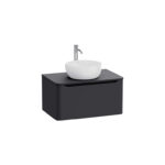 VitrA Integra Round Lavabo Dolabı, 80 cm, Bir Çekmeceli, Çanak Lavabo Uyumlu, Mat Grafit, Lavabosuz