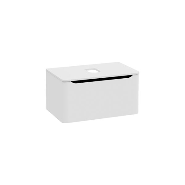 VitrA Integra Round Lavabo Dolabı, 80 cm, Bir Çekmeceli, Çanak Lavabo Uyumlu, Mat Açık Gri, Lavabosuz
