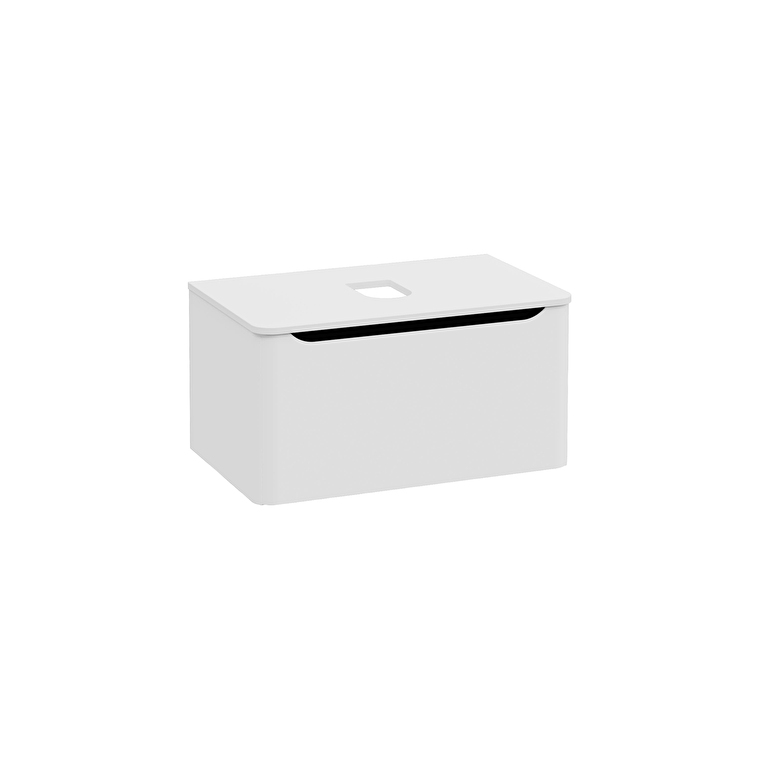 70047-1.jpg VitrA Integra Round Lavabo Dolabı, 80 cm, Bir Çekmeceli, Çanak Lavabo Uyumlu, Mat Açık Gri, Lavabosuz - Görsel 1