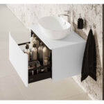 VitrA Integra Round Lavabo Dolabı, 80 cm, Bir Çekmeceli, Çanak Lavabo Uyumlu, Mat Açık Gri, Lavabosuz - Görsel 4