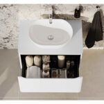 VitrA Integra Round Lavabo Dolabı, 80 cm, Bir Çekmeceli, Çanak Lavabo Uyumlu, Mat Açık Gri, Lavabosuz - Görsel 5