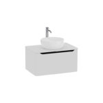 VitrA Integra Round Lavabo Dolabı, 80 cm, Bir Çekmeceli, Çanak Lavabo Uyumlu, Mat Açık Gri, Lavabosuz - Görsel 2