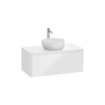 VitrA Integra Round Lavabo Dolabı, 100 cm, Bir Çekmeceli, Çanak Lavabo Uyumlu, Parlak Beyaz, Lavabosuz