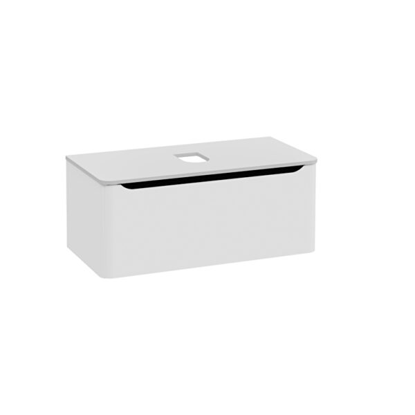 VitrA Integra Round Lavabo Dolabı, 100 cm, Bir Çekmeceli, Çanak Lavabo Uyumlu, Mat Açık Gri, Lavabosuz