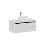 VitrA Integra Round Lavabo Dolabı, 100 cm, Bir Çekmeceli, Çanak Lavabo Uyumlu, Mat Açık Gri, Lavabosuz - Görsel 2
