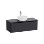VitrA Integra Round Lavabo Dolabı, 120 cm, Bir Çekmeceli, Çanak Lavabo Uyumlu, Mat Grafit, Lavabosuz