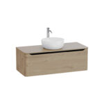 VitrA Integra Round Lavabo Dolabı, 120 cm, Bir Çekmeceli, Çanak Lavabo Uyumlu, Altın Meşe, Lavabosuz