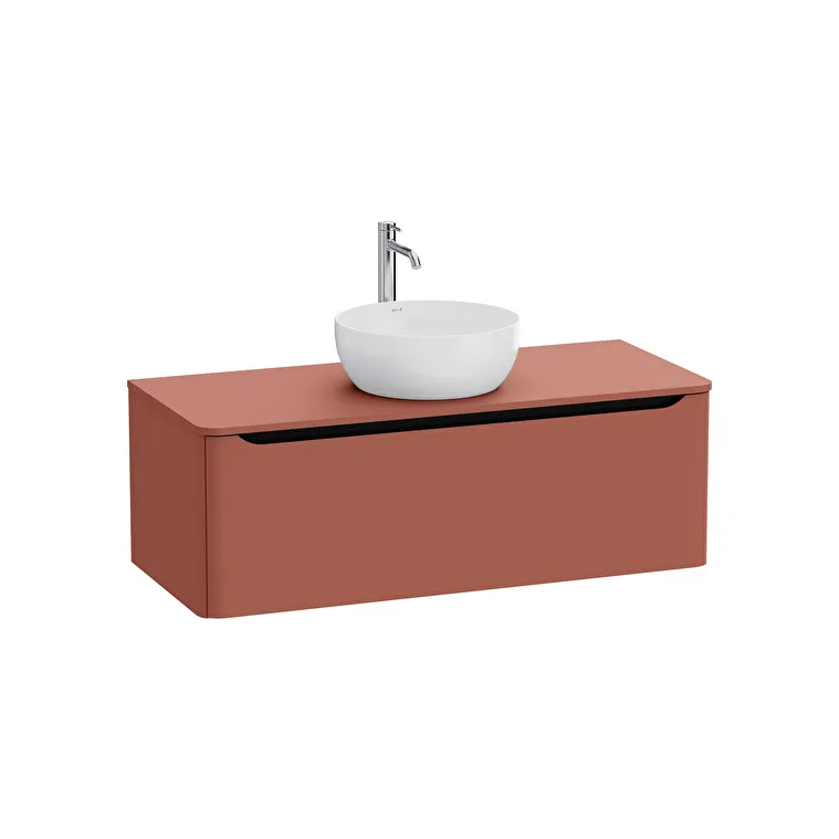 70063_Cut_Out_Image-1.webp VitrA Integra Round Lavabo Dolabı, 120 cm, Bir Çekmeceli, Çanak Lavabo Uyumlu, Mat Kırmızı, Lavabosuz - Görsel 1