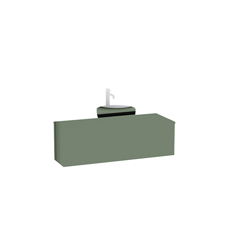 70064_Cut_Out_Image-1.jpg VitrA Integra Round Lavabo Dolabı, 120 cm, Bir Çekmeceli, Çanak Lavabo Uyumlu, Mat Yeşil, Lavabosuz - Görsel 1